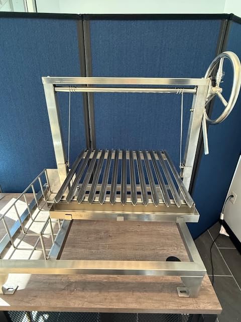 Santa Maria Grill Built in BBQ Cooking Grill with brasero -Argentine Barbecue V grate adjustable height