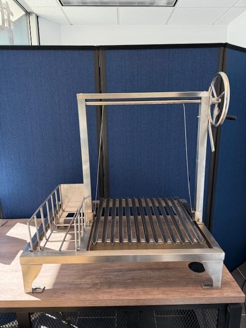 Santa Maria Grill Built in BBQ Cooking Grill with brasero -Argentine Barbecue V grate adjustable height