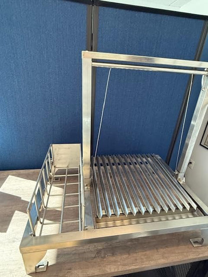 Santa Maria Grill Built in BBQ Cooking Grill with brasero -Argentine Barbecue V grate adjustable height
