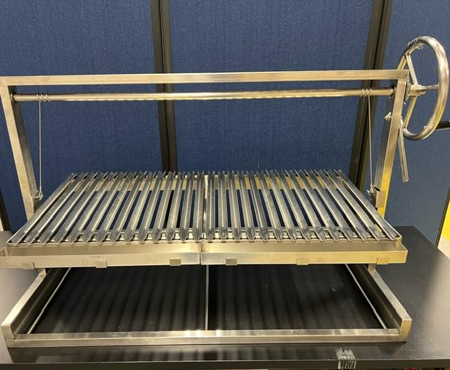 Santa Maria Grill Built in BBQ Cooking Grill -Argentine Barbecue V grate adjustable height