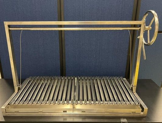 Santa Maria Grill Built in BBQ Cooking Grill -Argentine Barbecue V grate adjustable height