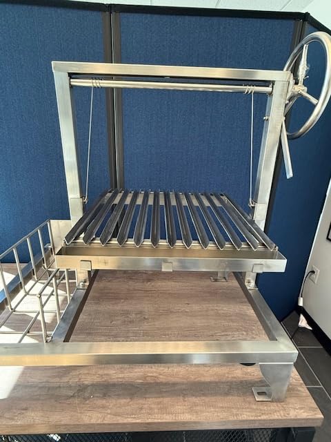 Santa Maria Grill Built in BBQ Cooking Grill with brasero -Argentine Barbecue V grate adjustable height