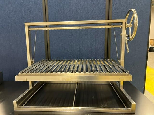 Santa Maria Grill Built in BBQ Cooking Grill -Argentine Barbecue V grate adjustable height- 36 inch by 24 inch