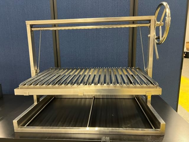 Santa Maria Grill Built in BBQ Cooking Grill -Argentine Barbecue V grate adjustable height- 36 inch by 24 inch
