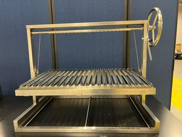 Santa Maria Grill Built in BBQ Cooking Grill -Argentine Barbecue V grate adjustable height- 36 inch by 24 inch