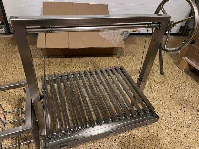 Santa Maria Grill Built in BBQ Cooking Grill -Argentine Barbecue V grate adjustable height