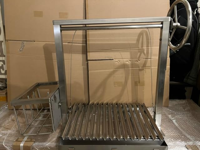 Santa Maria Grill Built in BBQ Cooking Grill -Argentine Barbecue V grate adjustable height